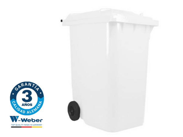 Contenedor de Basura con Ruedas 360 Litros Blanco Weber
