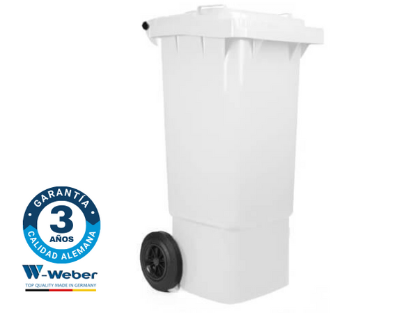 Contenedor de Basura con Ruedas 80 Litros Blanco Weber