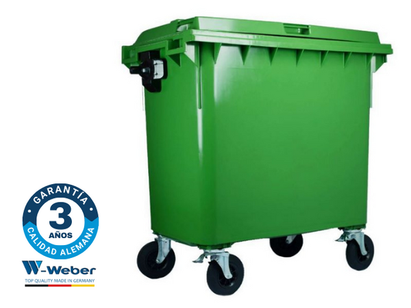 Contenedor de Basura con Ruedas 770 Litros Verde Weber