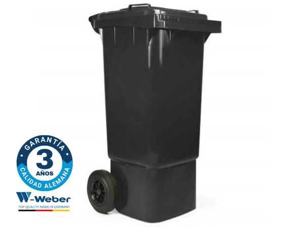 Contenedor de Basura con Ruedas 80 Litros Negro Weber