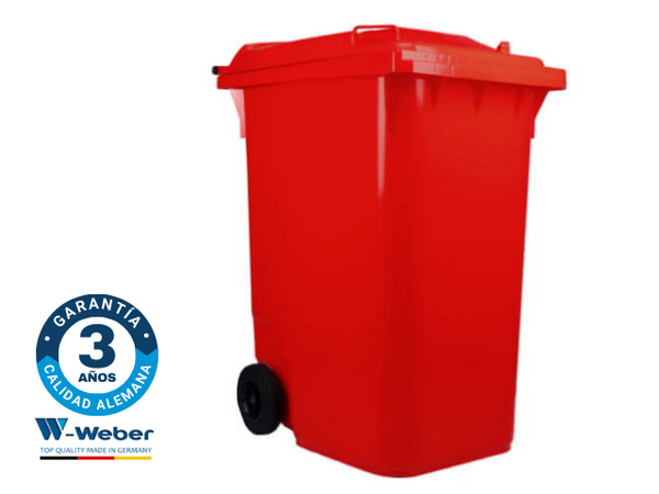 Contenedor de Basura con Ruedas 360 Litros Rojo Weber