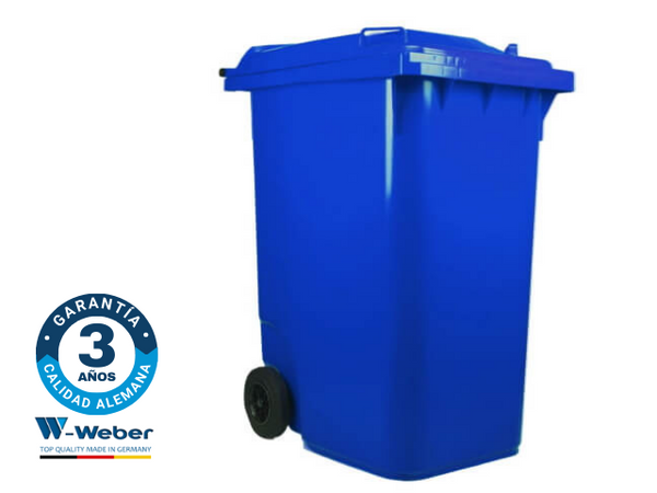 Contenedor de Basura con Ruedas de 360 Litros Azul Weber