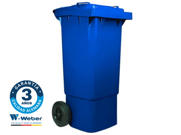 Contenedor de Basura con Ruedas de 80 Litros Azul Weber