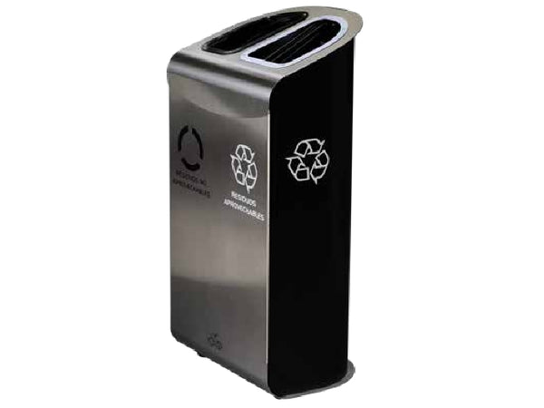 Punto Ecológico Acero Inoxidable 2 Divisiones 70 Lts Floor EcoSmart