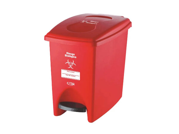 Papelera Pedal 10 Litros Roja Residuos Peligrosos Estra 4-1002483