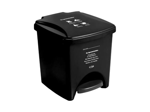 Papelera Pedal 20 Litros Negro Residuos No Aprovechables Estra 4-1042578