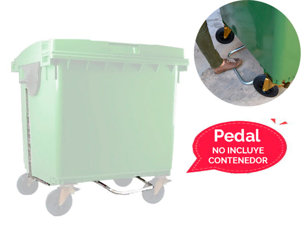 Pedal de Apertura Para Contenedor de Basura con Ruedas 1100 Litros Weber